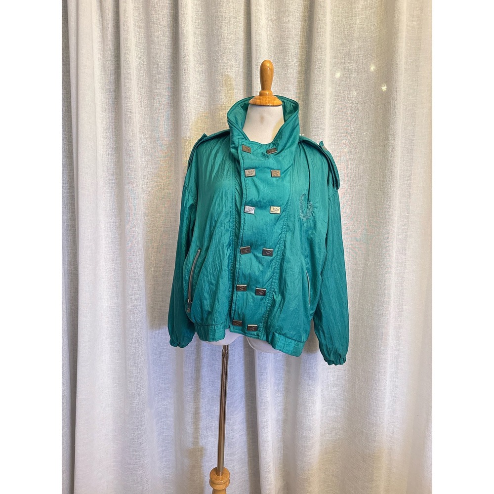 1990s Bobbie Burns hip hop dance style Emerged Green Bomber track suit Jacket